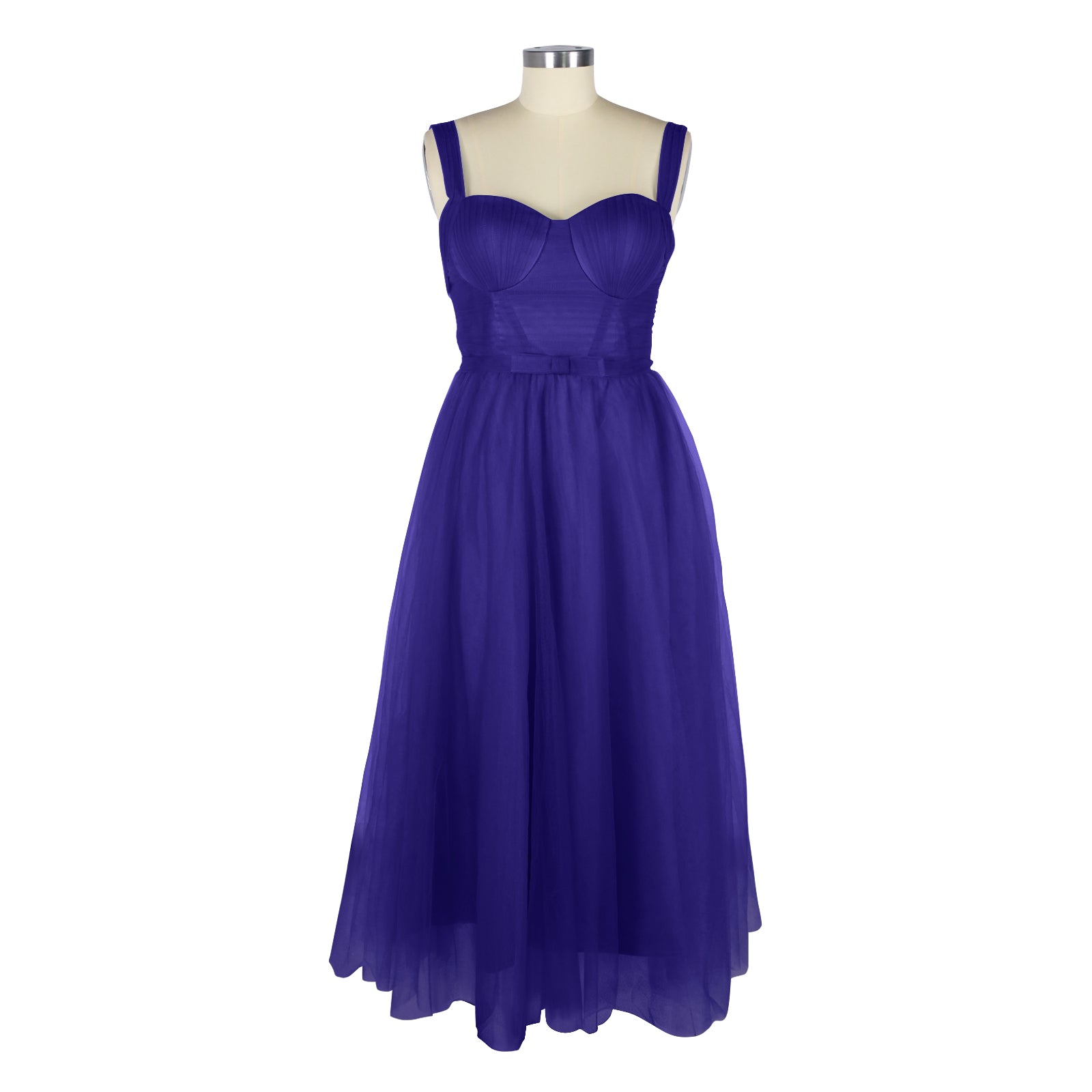 Layered Tulle Bridesmaid Dress #Navy-blue