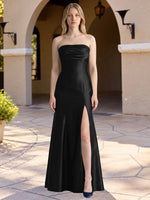 Strapless Ruched Bodice Prom Dress 