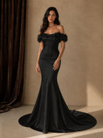 3D Floral Sheath Wedding Dress 