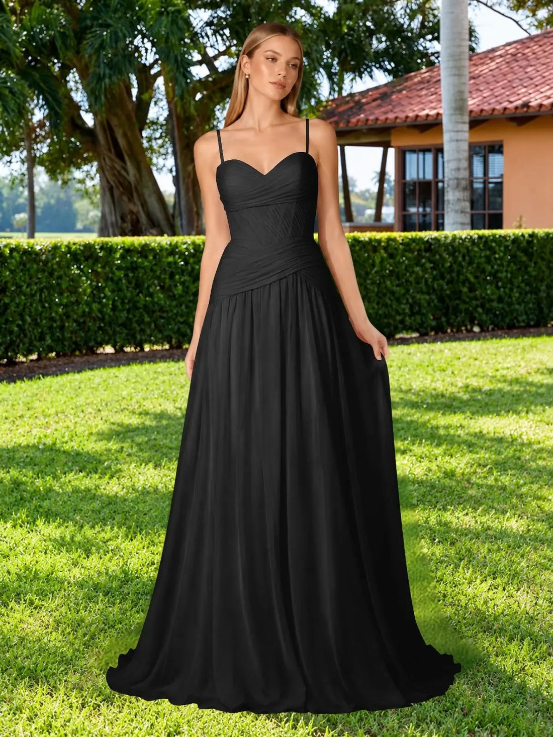Chiffon Bridesmaid Dress with Ruched Design 