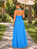 Ruched Halter Bridesmaid Dress 