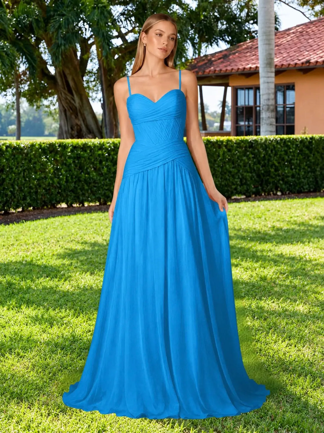 Chiffon Bridesmaid Dress with Ruched Design 
