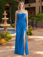 Velvet Prom Dress with Beaded Applique 