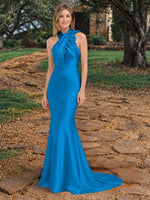 Silk-like Bridesmaid Dress with 3D Floral 