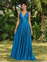 A-line Bridesmaid Dress with Cross-Over Bodice