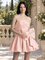 Halter Oversized Bow Mini Dress 