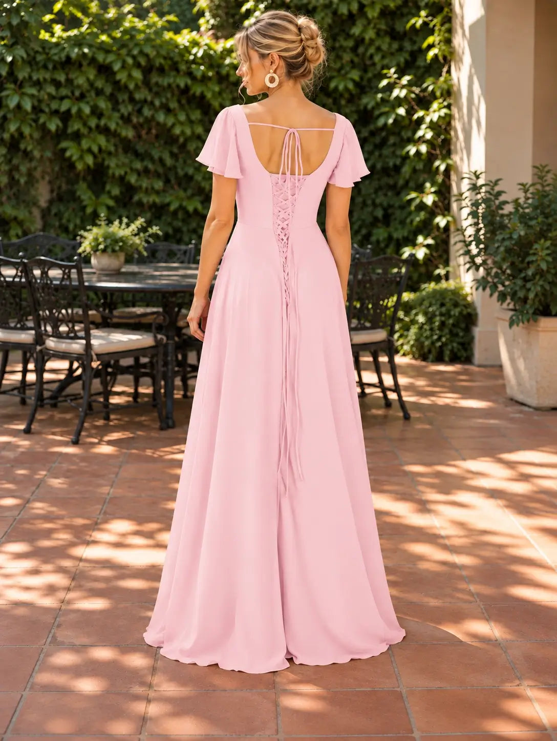 Flutter Sleeves Bridesmaid Dress 