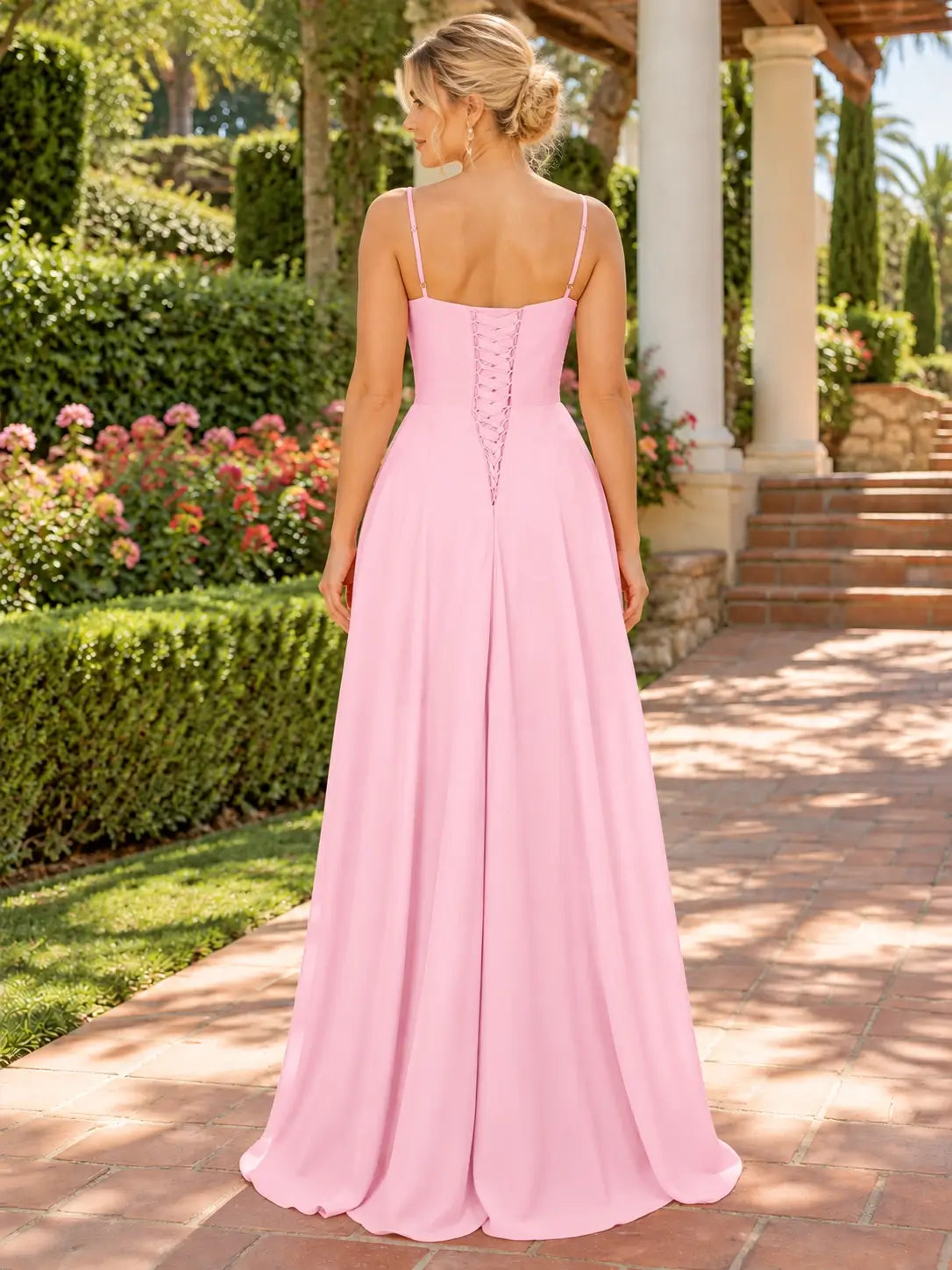 Spaghetti Asymmetrical Bridesmaid Dress 
