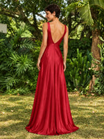 A-line Bridesmaid Dress with Cross-Over Bodice