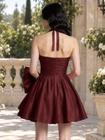 Halter Oversized Bow Mini Dress 