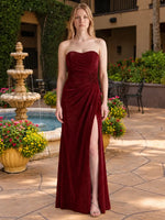 Velvet Prom Dress with Beaded Applique 