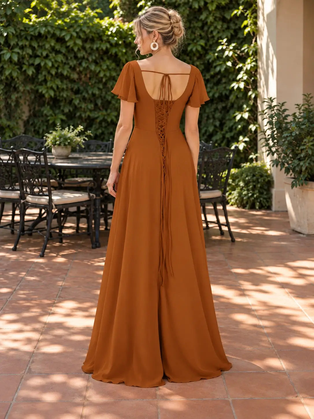 Flutter Sleeves Bridesmaid Dress 