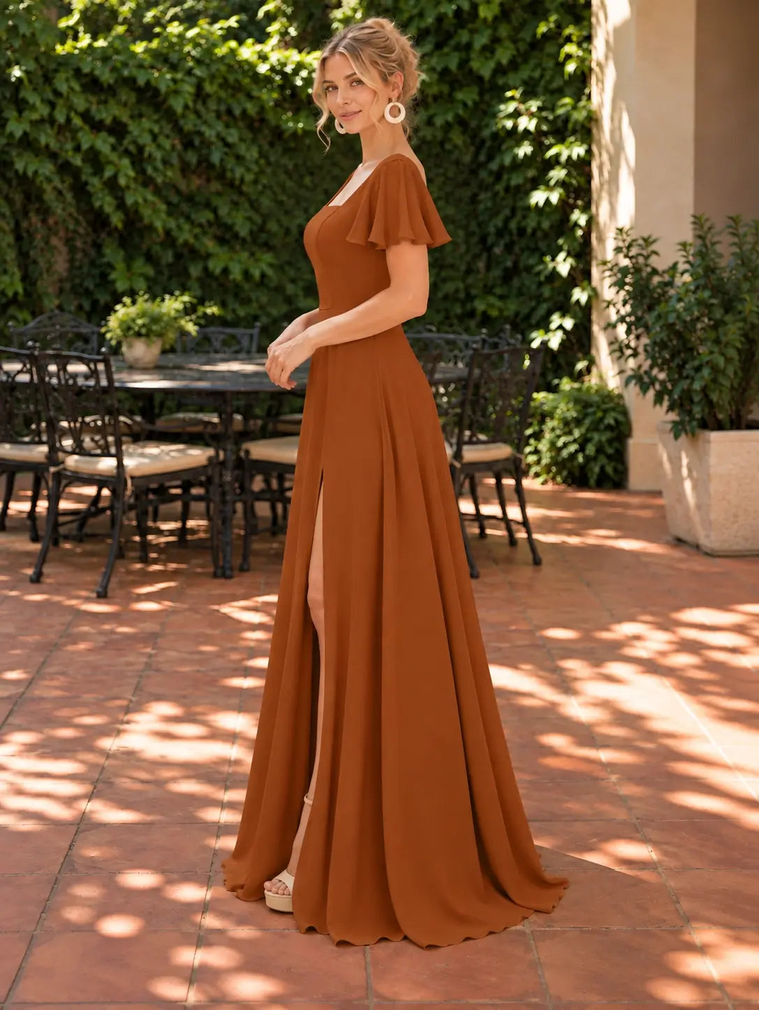 Flutter Sleeves Bridesmaid Dress 
