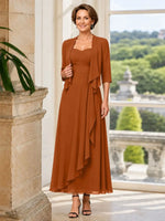 Two-piece Mother of the Bride Dress with Ruffle Design 
