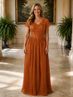 Short Sleeves Chiffon Dress 