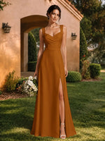 Sweetheart Neckline Bridesmaid Dress with Wide Straps