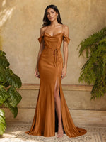 Mermaid Bridesmaid Dress with Tie Waist Sash