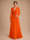 Chiffon Mother of The Bride Dress #Burnt-Orange