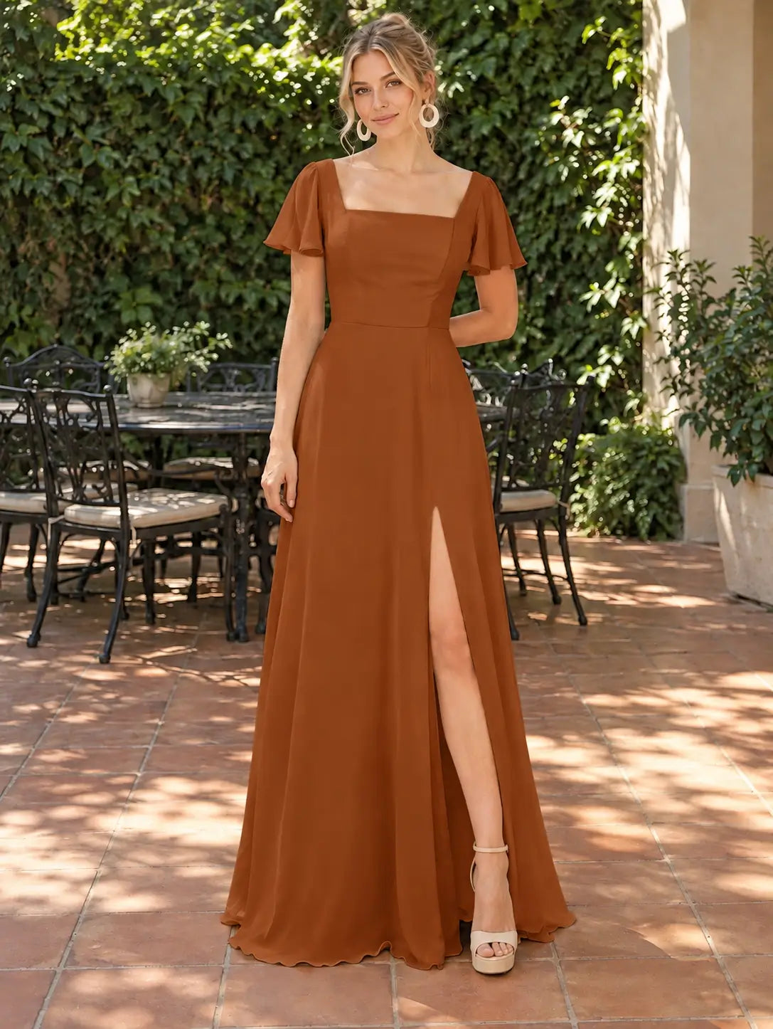 Flutter Sleeves Bridesmaid Dress 