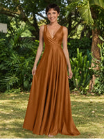 A-line Bridesmaid Dress with Cross-Over Bodice