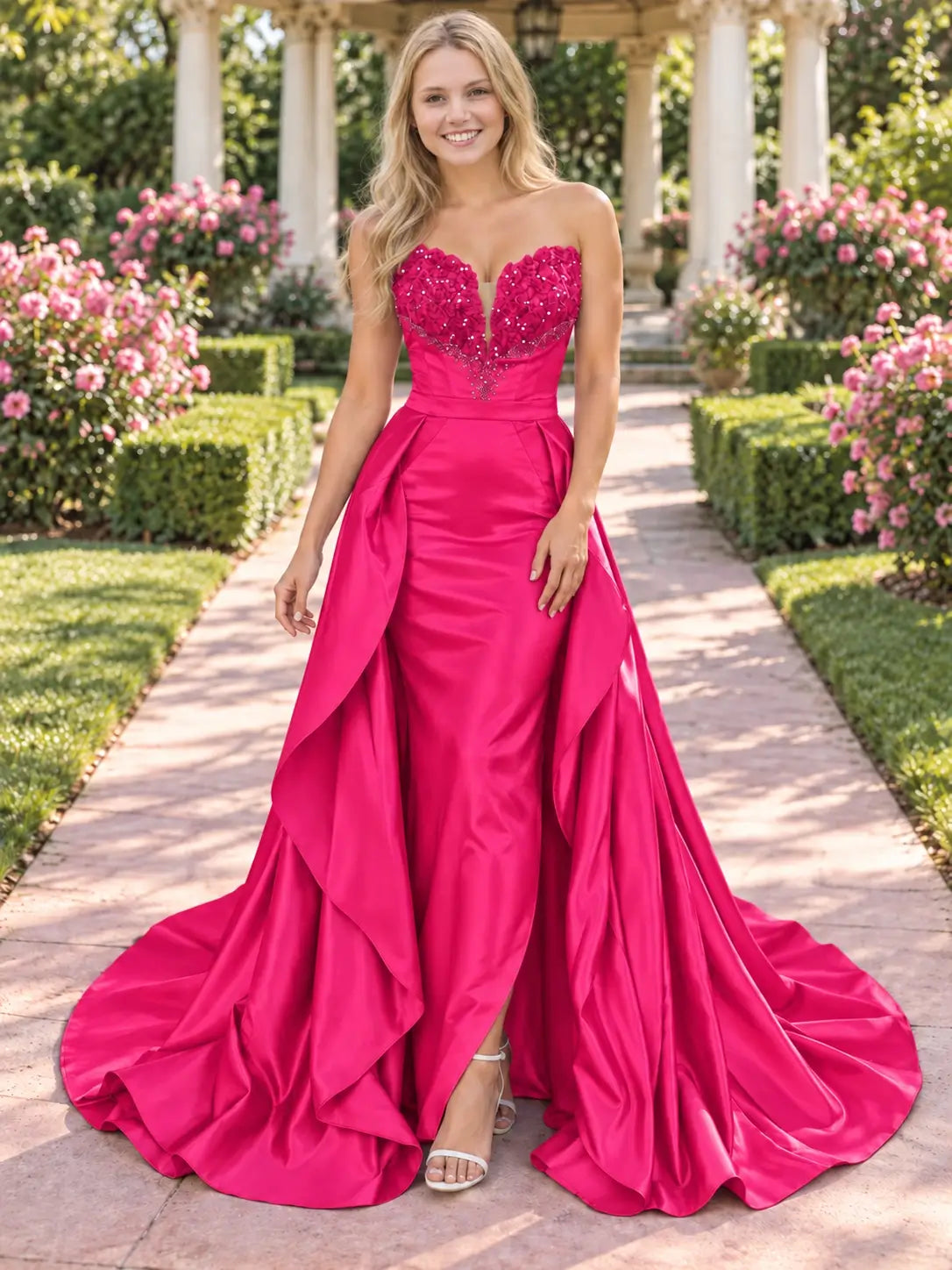 Strapless Sequin Prom Dress 
