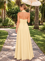 Ruched Halter Bridesmaid Dress 