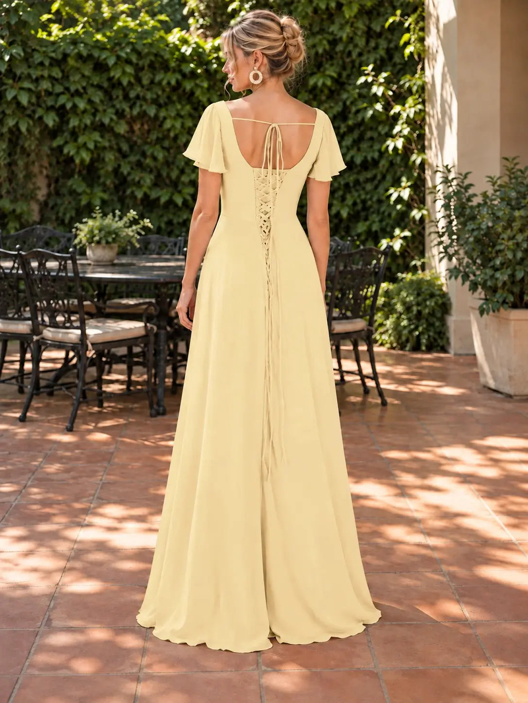 Flutter Sleeves Bridesmaid Dress 