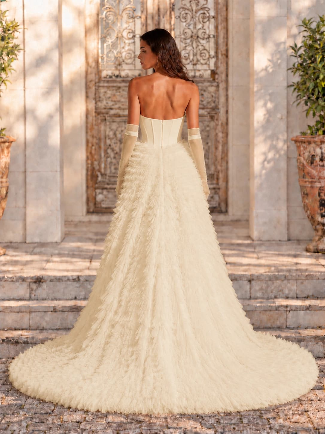 Tulle Wedding Dress with High-Low 