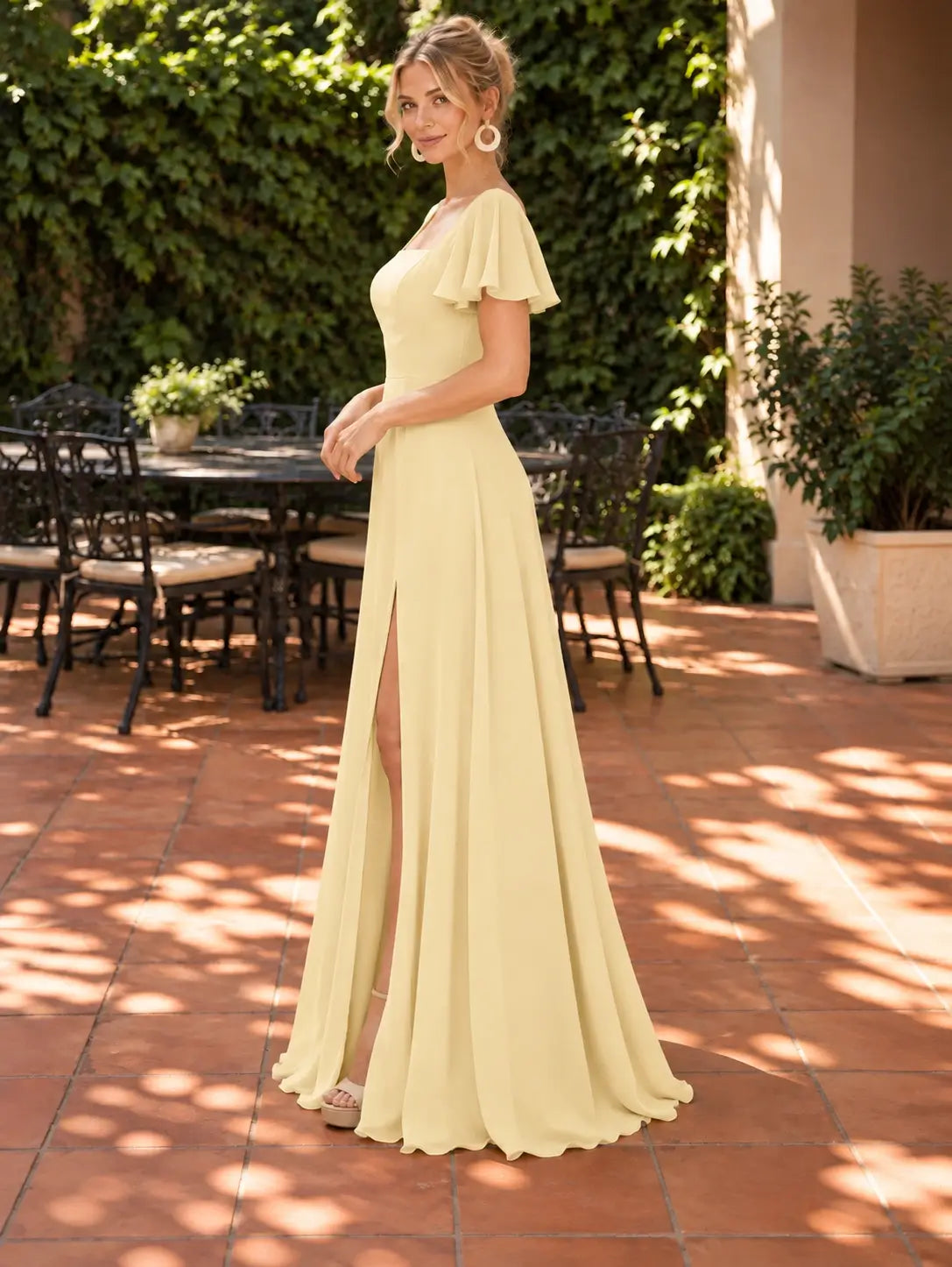 Flutter Sleeves Bridesmaid Dress 