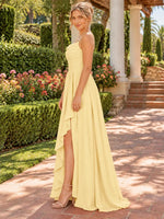 Spaghetti Asymmetrical Bridesmaid Dress 