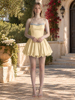 Beading Bubble Hem Mini Dress 