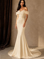 3D Floral Sheath Wedding Dress 