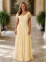 Short Sleeves Chiffon Dress 