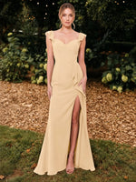 Chiffon Bridesmaid Dress with Ruffle Straps 