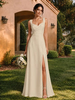 Sweetheart Neckline Bridesmaid Dress with Wide Straps