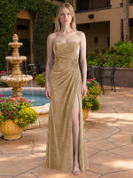 Velvet Prom Dress with Beaded Applique 