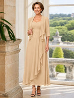 Two-piece Mother of the Bride Dress with Ruffle Design 