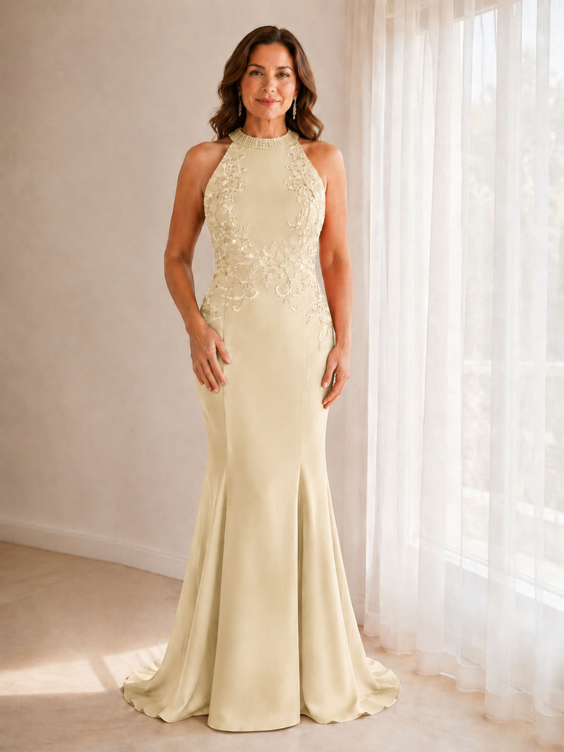 Halter Neckline Trumpet Dress 