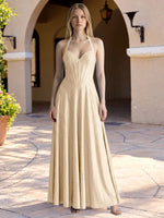 Halter Beaded Prom Dress 
