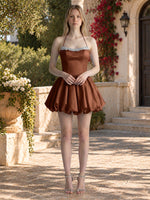 Beading Bubble Hem Mini Dress 