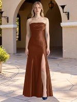 Strapless Ruched Bodice Prom Dress 