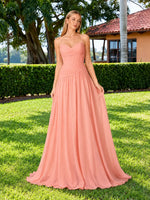 Chiffon Bridesmaid Dress with Ruched Design 