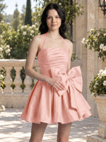Halter Oversized Bow Mini Dress 