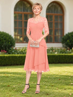 A-line Mother of the Bride Dress with Lace Sleeves 
