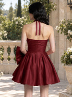 Halter Oversized Bow Mini Dress 