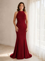 Halter Neckline Trumpet Dress 