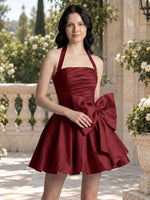 Halter Oversized Bow Mini Dress 
