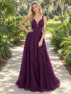 Sequin Mesh Bridesmaid Dress #Dark-Purple