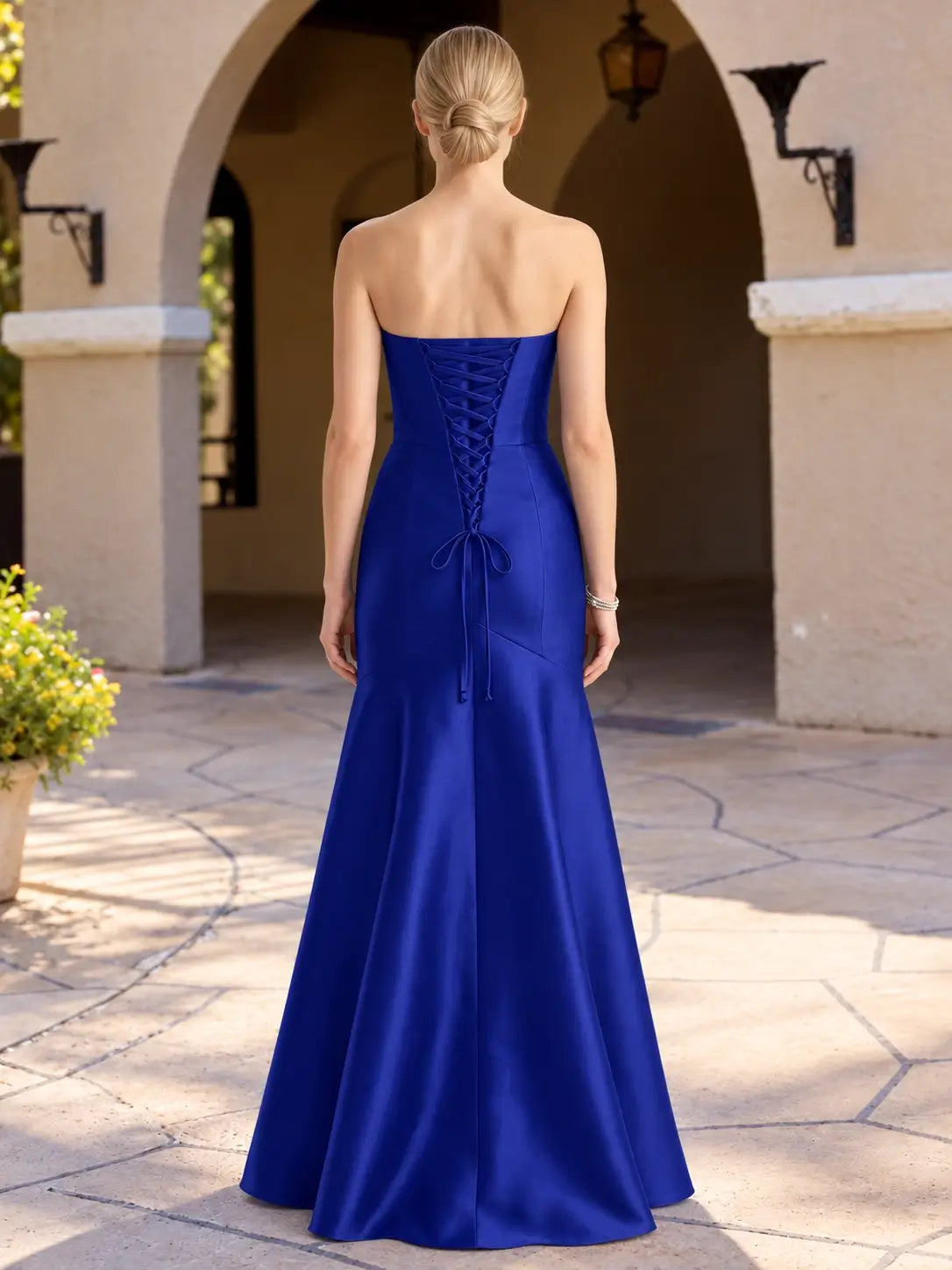 Strapless Ruched Bodice Prom Dress 