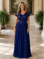 Short Sleeves Chiffon Dress 